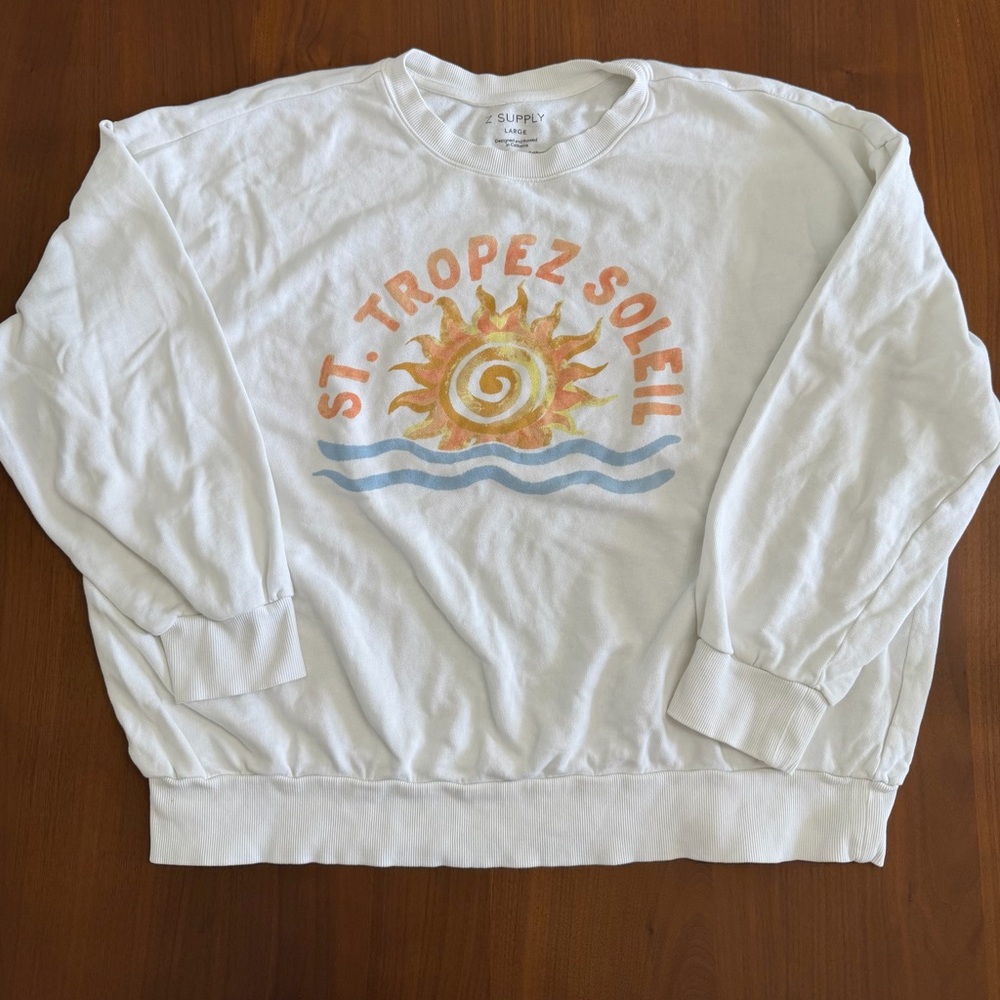Z Supply St. Tropez Sunday Sweatshirt Size Large